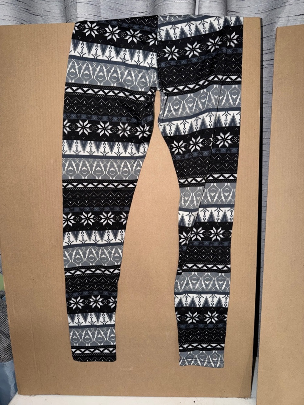 Black & Gray Fair Isle Print Leggings